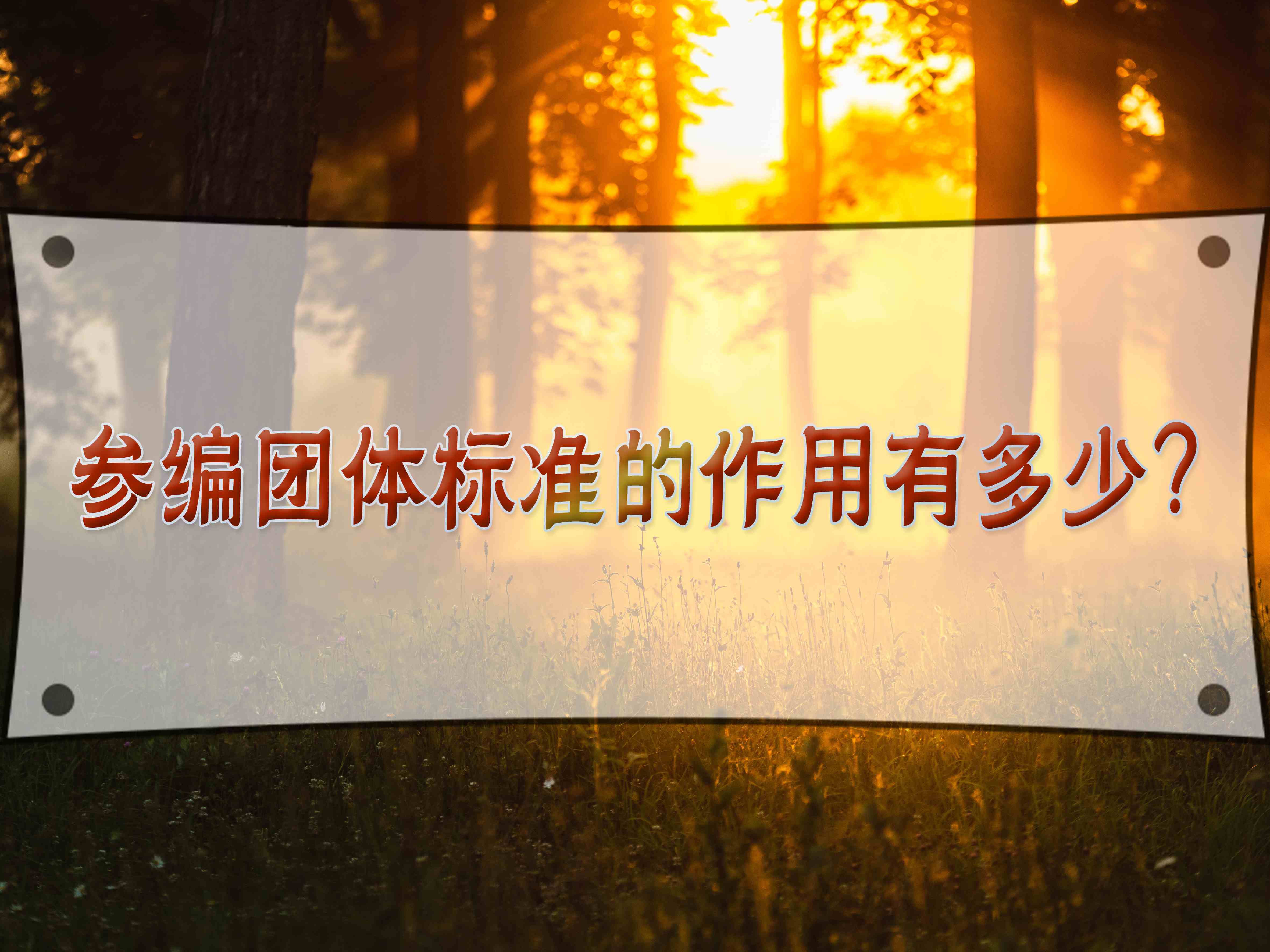 参编团体标准的作用有多少？